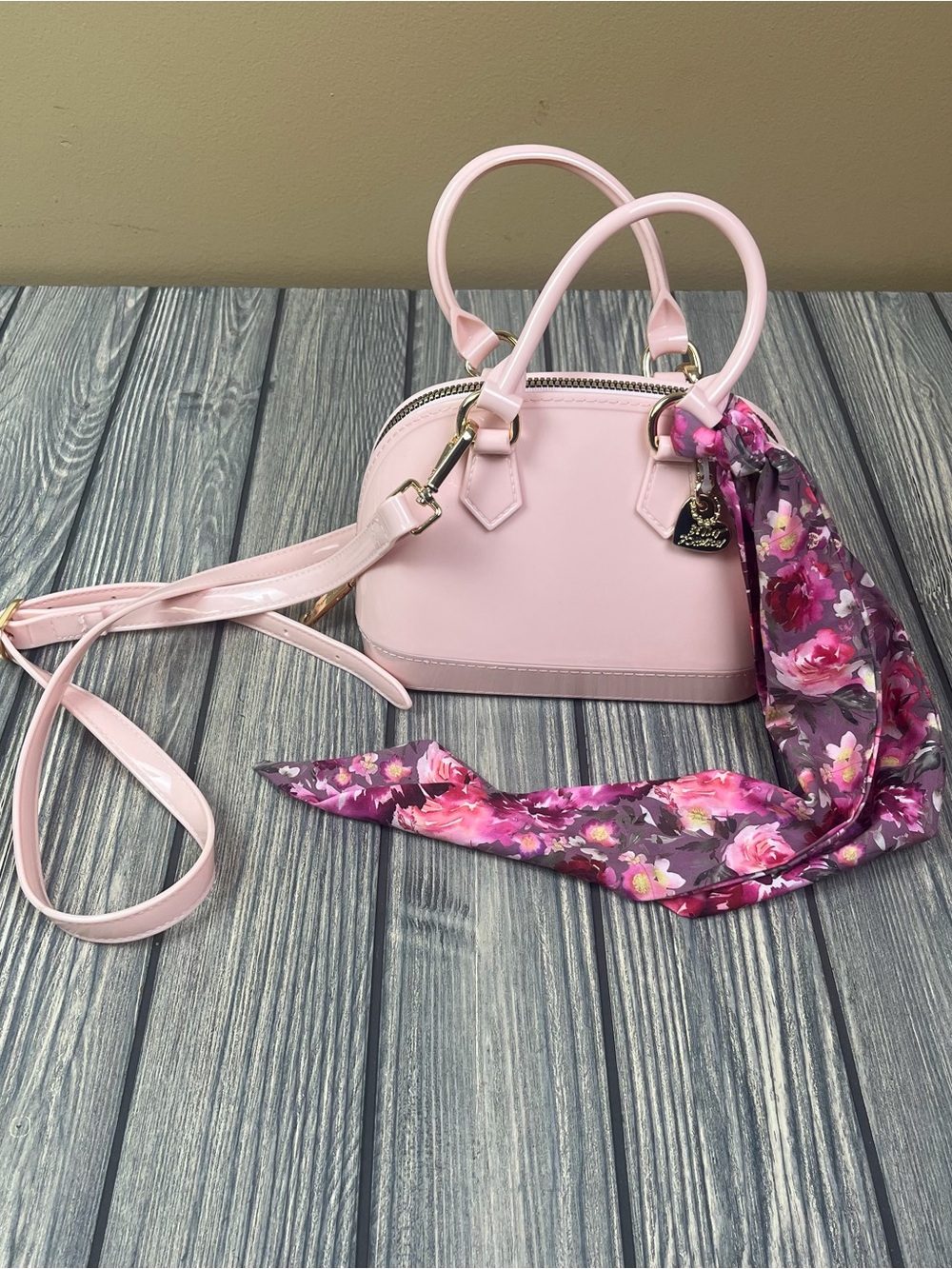 Betsey Johnson Jelly Dome Crossbody Satchel Bag Purse